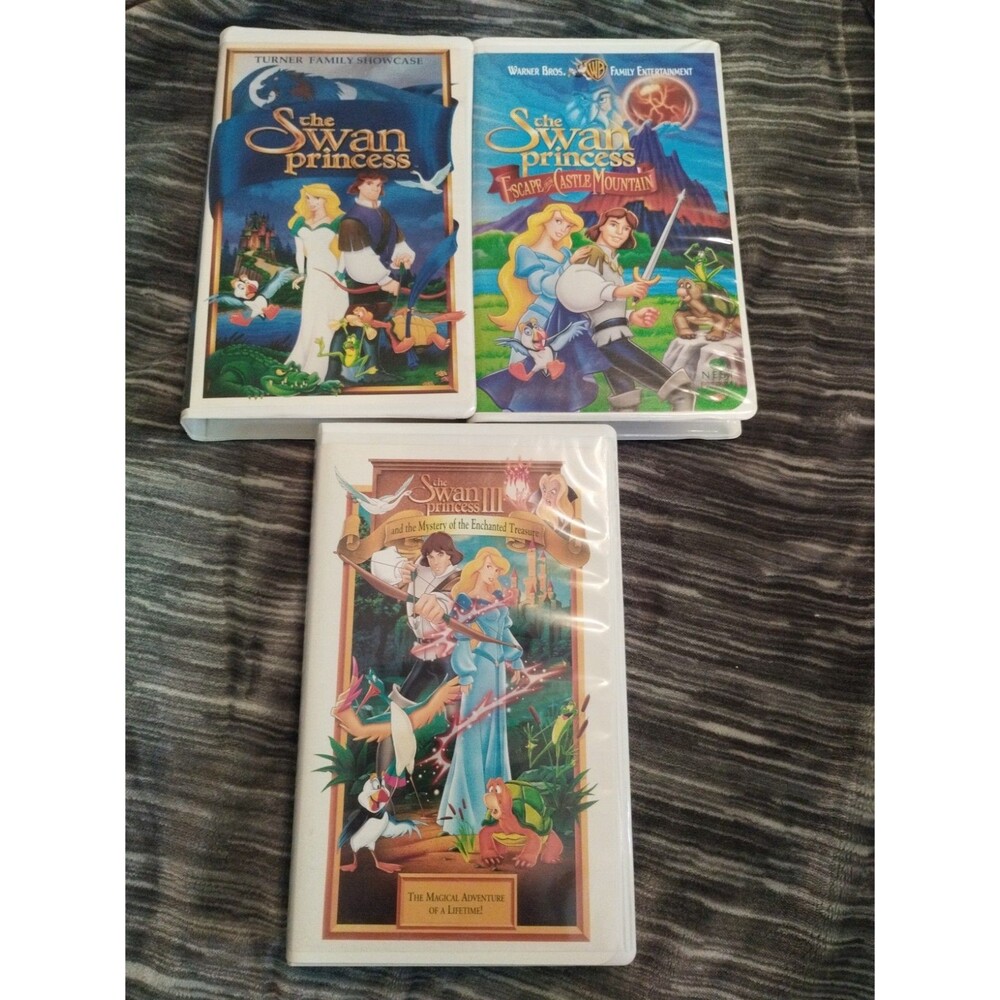 The Swan Princess 1, 2 and 3 Vintage 3 VHS Lot - Full Trilogy